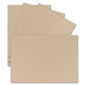 50x Einzelkarten Din A7 10,5x7,3 cm 240 g/m² Karamell (Braun) - blanko Mini-Karten ideal zum Selbstgestalten für Geschenkanhänger, Namenskarten & Visitenkarten