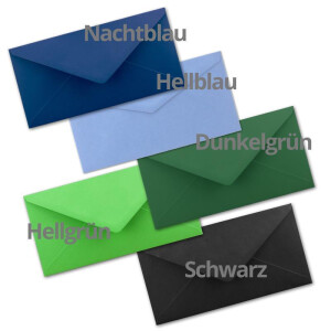 200 Brief-Umschläge Farbenmix-Paket 1 DIN Lang - 110 x 220 mm (11 x 22 cm) - Nassklebung ohne Fenster - Ideal für Einladungs-Karten - Serie FarbenFroh
