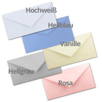 100 Brief-Umschläge Farbenmix-Paket 2 DIN Lang - 110 x 220 mm (11 x 22 cm) - Nassklebung ohne Fenster - Ideal für Einladungs-Karten - Serie FarbenFroh