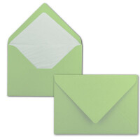 50 x Kartenpaket mit gefütterten Brief-Umschlägen - gerippt - DIN B6 - Mint - 12 x 17 cm - Nassklebung - NEUSER PAPIER