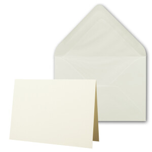 25 x Kartenpaket mit gefütterten Brief-Umschlägen - gerippt - DIN B6 - Naturweiß - 12 x 17 cm - Nassklebung - NEUSER PAPIER