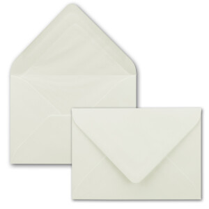 25 x Kartenpaket mit gefütterten Brief-Umschlägen - gerippt - DIN B6 - Naturweiß - 12 x 17 cm - Nassklebung - NEUSER PAPIER