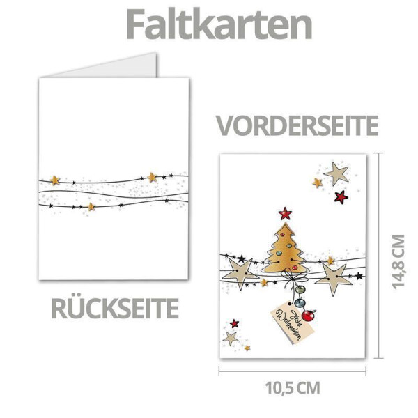 Weihnachten Glückwunschkarte mit Umschlag Stern Gold, 2,95