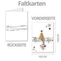 20x Weihnachtskarten-Set DIN A6 in Weiß mit Weihnachts