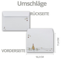 20x Weihnachtskarten-Set DIN A6 in Weiß mit Weihnachts