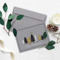 20x Weihnachtskarten-Set DIN A6 in Grau mit Weihnachtsb&auml