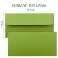 50x Kraftpapier-Umschläge DIN Lang - Hell-Grün - Haftklebung 11 x 22 cm - Brief-Umschläge aus Recycling-Papier - Vintage Kuverts von NEUSER PAPIER