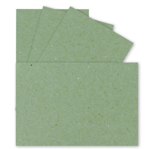 25x Einzelkarten Din A7 - 10,5x7,3 cm - 240 g/m² - Grün Kraftpapier - Mini-Karten ideal zum Selbstgestalten, Namenskarten & Visitenkarten