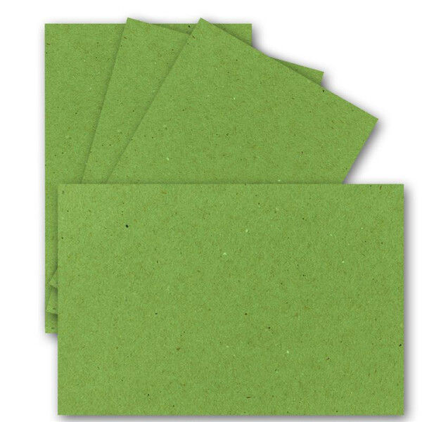 25x Einzelkarten Din A7 - 10,5x7,3 cm - 240 g/m² - Hellgrün Kraftpapier - Mini-Karten ideal zum Selbstgestalten, Namenskarten & Visitenkarten