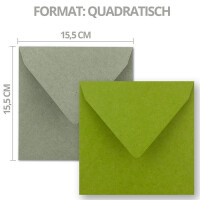 25x Brief-Umschläge Farbenmix-Paket quadratisch - 155 x 155 mm (15,5 x 15,5 cm) - Nassklebung - Vintage Kraftpapier Natur-Papier Kuverts - Ideal für Einladungs-Karten
