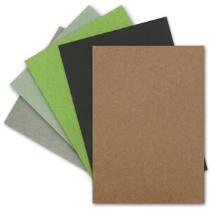 50x Vintage Kraftpapier Farbenmix-Paket - DIN A4 - 240 g/m² - Recycling-Papier, ökologisch Bastel-Papier - UmWelt by GUSTAV NEUSER