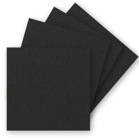 400 Einzel-Karten Quadratisch - 15 x 15 cm in Schwarz (Kraftpapier) - 240 g/m² - blanko Bastel-Karten, Postkarten, Bastelkarton in Ton-Papier Qualität