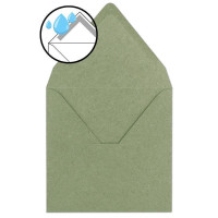 Quadratisches Einzelkarten-Set - 15 x 15 cm - mit Brief-Umschlägen - Kraftpapier Grün - 25 Stück - für Grußkarten & mehr