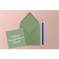 Quadratisches Einzelkarten-Set - 15 x 15 cm - mit Brief-Umschlägen - Kraftpapier Grün- 50 Stück - für Grußkarten & mehr - FarbenFroh by GUSTAV NEUSER