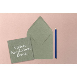 Quadratisches Einzelkarten-Set - 15 x 15 cm - mit Brief-Umschlägen - Kraftpapier Grau - 25 Stück - für Grußkarten & mehr - FarbenFroh by GUSTAV NEUSER