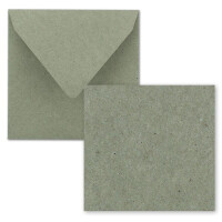 Quadratisches Einzelkarten-Set - 15 x 15 cm - mit Brief-Umschlägen - Kraftpapier Grau - 50 Stück - für Grußkarten & mehr - FarbenFroh by GUSTAV NEUSER
