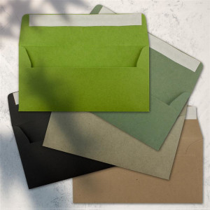 75x Brief-Umschläge Farbenmix-Paket DIN Lang - 110 x 220 mm (11 x 22 cm) - Vintage Kraftpapier Natur-Papier Kuverts - Ideal für Einladungs-Karten