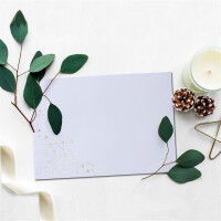 200x Weihnachts-Briefumschläge - DIN B6 - mit Silber-Metallic geprägtem Sternenregen - Farbe: Weiß - Haftklebung, 100 g/m² - 120 x 180 mm - Marke: GUSTAV NEUSER