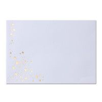 100x Weihnachts-Briefumschläge - DIN B6 - mit Gold-Metallic geprägtem Sternenregen - Farbe: Weiß - Haftklebung, 100 g/m² - 120 x 180 mm - Marke: GUSTAV NEUSER