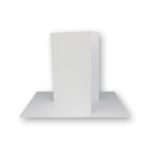 75x Faltkarten DIN A7 in Hochweiß (Weiß) - 10,5 x 7,4 cm - Grammatur: 240 g/m² - Kleine Doppelkarten blanko zum Selbstgestalten und Bedrucken