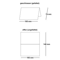25x Faltkarten DIN A7 in Orange - 10,5 x 7,4 cm - Grammatur: 240 g/m² - Kleine Doppelkarten blanko zum Selbstgestalten und Bedrucken
