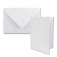 75x Faltkarten-Set DIN A7 - 10,5 x 7,4 cm - mit Umschlägen DIN C7 in Hochweiß (Weiß) - Kleine Doppelkarten blanko zum Selbstgestalten und Bedrucken
