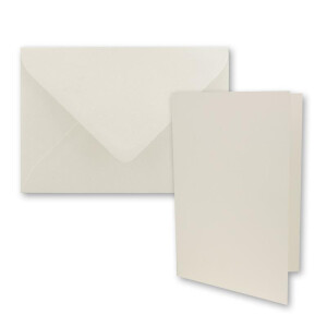 25x Faltkarten-Set DIN A7 - 10,5 x 7,4 cm - mit Umschlägen DIN C7 in Naturweiß (Weiß) - Kleine Doppelkarten blanko zum Selbstgestalten und Bedrucken