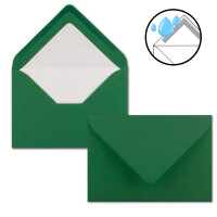 300 x Kartenpaket mit gefütterten Brief-Umschlägen - gerippt - DIN A6/C6 - Dunkelgrün - 10,5 x 14,8 cm - Nassklebung - NEUSER PAPIER