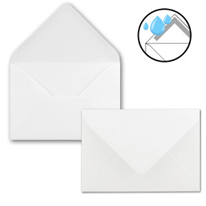 25 x Kartenpaket mit gefütterten Brief-Umschlägen - gerippt - DIN A6/C6 - Weiss - 10,5 x 14,8 cm - Nassklebung - NEUSER PAPIER