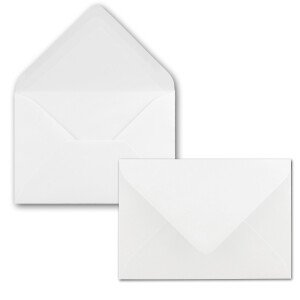 50 x Kartenpaket mit gefütterten Brief-Umschlägen - gerippt - DIN A6/C6 - Weiss - 10,5 x 14,8 cm - Nassklebung - NEUSER PAPIER