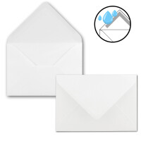 50 x Kartenpaket mit gefütterten Brief-Umschlägen - gerippt - DIN A6/C6 - Weiss - 10,5 x 14,8 cm - Nassklebung - NEUSER PAPIER