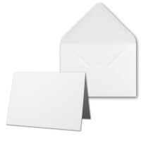 400 x Kartenpaket mit gefütterten Brief-Umschlägen - gerippt - DIN A6/C6 - Weiss - 10,5 x 14,8 cm - Nassklebung - NEUSER PAPIER