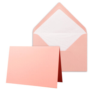 25 x Kartenpaket mit gefütterten Brief-Umschlägen - gerippt - DIN A6/C6 - Altrosa - 10,5 x 14,8 cm - Nassklebung - NEUSER PAPIER