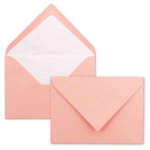 25 x Kartenpaket mit gefütterten Brief-Umschlägen - gerippt - DIN A6/C6 - Altrosa - 10,5 x 14,8 cm - Nassklebung - NEUSER PAPIER