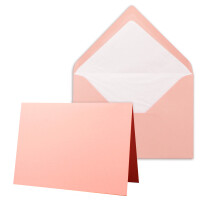 200 x Kartenpaket mit gefütterten Brief-Umschlägen - gerippt - DIN A6/C6 - Altrosa - 10,5 x 14,8 cm - Nassklebung - NEUSER PAPIER