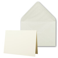 75 x Kartenpaket mit gefütterten Brief-Umschlägen - gerippt - DIN A6/C6 - Naturweiß - 10,5 x 14,8 cm - Nassklebung - NEUSER PAPIER