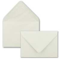 75 x Kartenpaket mit gefütterten Brief-Umschlägen - gerippt - DIN A6/C6 - Naturweiß - 10,5 x 14,8 cm - Nassklebung - NEUSER PAPIER