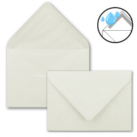 150 x Kartenpaket mit gefütterten Brief-Umschlägen - gerippt - DIN A6/C6 - Naturweiß - 10,5 x 14,8 cm - Nassklebung - NEUSER PAPIER