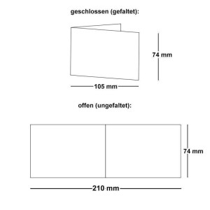 50x Faltkarten DIN A7 quer in Hochweiß (Weiß) - 10,5 x 7,4 cm - Grammatur: 240 g/m² - Kleine Doppelkarten blanko zum Selbstgestalten und Bedrucken