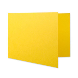 25x Faltkarten DIN A7 quer in Honiggelb (Gelb) - 10,5 x 7,4 cm - Grammatur: 240 g/m² - Kleine Doppelkarten blanko zum Selbstgestalten und Bedrucken