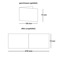 25x Faltkarten DIN A7 quer in Honiggelb (Gelb) - 10,5 x 7,4 cm - Grammatur: 240 g/m² - Kleine Doppelkarten blanko zum Selbstgestalten und Bedrucken