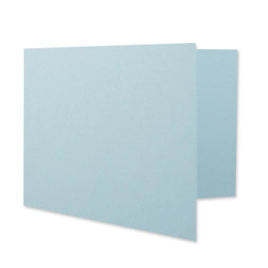 75x Faltkarten DIN A7 quer in Hellblau (Blau) - 10,5 x 7,4 cm - Grammatur: 240 g/m² - Kleine Doppelkarten blanko zum Selbstgestalten und Bedrucken
