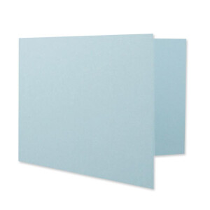 50x Faltkarten DIN A7 quer in Hellblau (Blau) - 10,5 x 7,4 cm - Grammatur: 240 g/m² - Kleine Doppelkarten blanko zum Selbstgestalten und Bedrucken