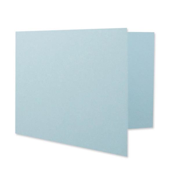 200x Faltkarten DIN A7 quer in Hellblau (Blau) - 10,5 x 7,4 cm - Grammatur: 240 g/m² - Kleine Doppelkarten blanko zum Selbstgestalten und Bedrucken