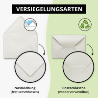 300x Stück Karte mit Umschlag Set Faltkarten DIN A7 que