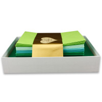 25x Farbige Karten blanko mit passendem Umschlag und Einlegeblätter in Weiß in DIN A6/ DIN C6 - Grüne Farben ideal für Einladungen und Geschenke