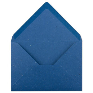 75x Kraftpapier Umschläge DIN C6 Blau - 11,4 x 16,2 cm ohne Fenster - Vintage Briefumschläge mit Nassklebung Spitzklappe - NEUSER PAPIER