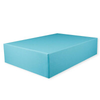 Hochwertige Aufbewahrungs- und Geschenkboxen - 48 Stück - DIN A4 - Türkis (Blau) bezogen - 302 x 213 x 70 mm