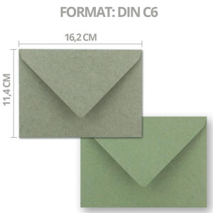 50x Brief-Umschläge Farbenmix-Paket DIN C6 - 114 x 162 mm (11,4 x 16,2 cm) - Nassklebung - Vintage Kraftpapier Natur-Papier Kuverts - Ideal für Einladungs-Karten
