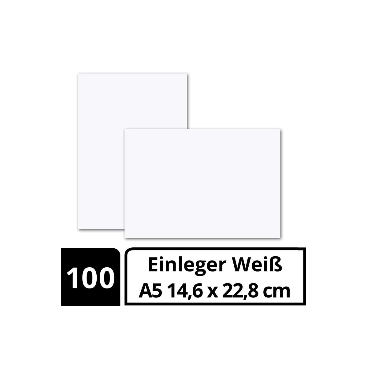 14,6 x 22,8 cm 146 x 228 mm - ohne Falz 100x einfaches Einlege-Papier für A6 Faltkarten hochwertig Mattes Papier von Gustav NEUSER hochweiß
